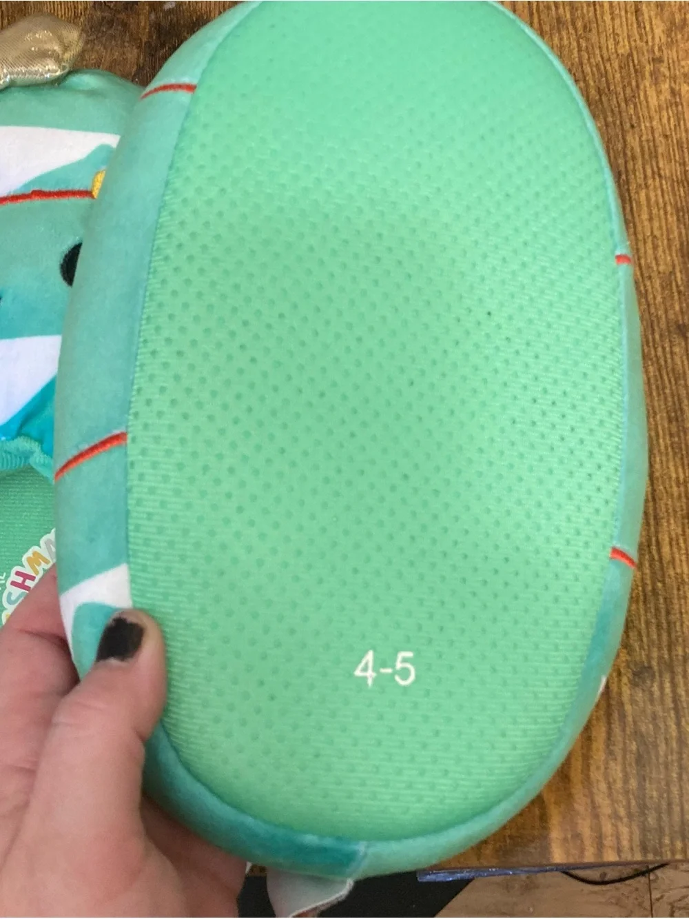Squishmallows Kids' Christmas Tree Slippers - Green Size 4-5 New